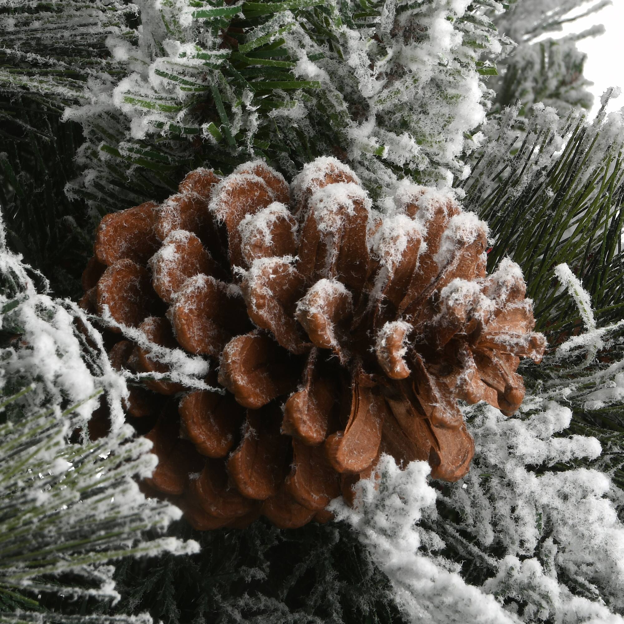 22" Snowy Bedford Urn Filler with Battery Operated LED Lights